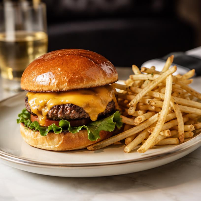 Cheeseburger maison & frites